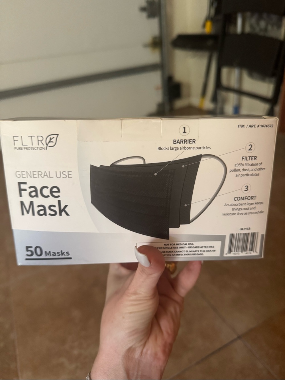 General Use Black Face Masks - 50 Pack (sealed)
